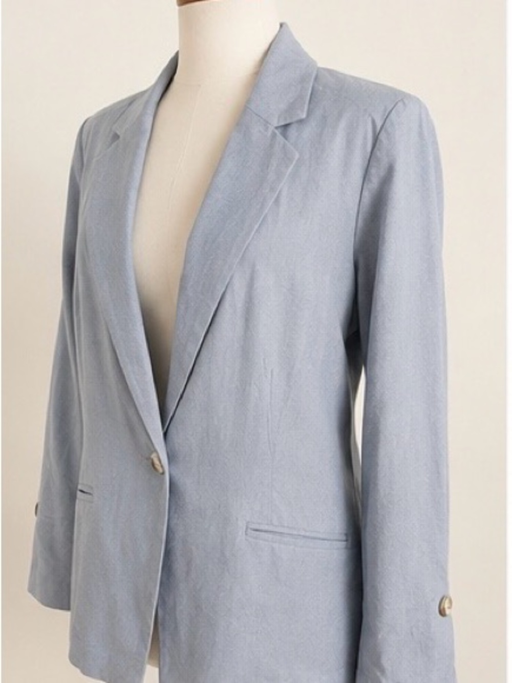 LC Lauren Conrad Light Blue Open-Front Blazer